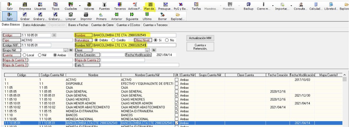Plan De cuentas SAG ERP Plan De cuentas SAG ERP
