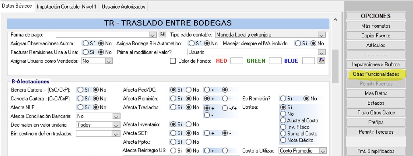 Otras funciones inventario SAG Otras funciones inventario SAG